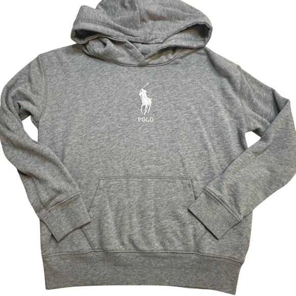 Polo Ralph Lauren Big Pony Gray Pull Over Hoodie sz L (12-14) - Picture 1 of 5